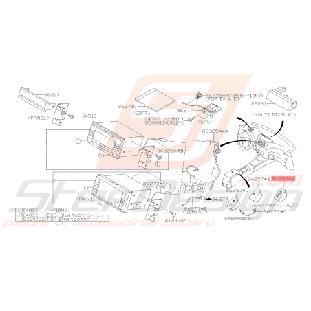 Unité Borne Auxiliaire Origine Subaru WRX STI 2008 - 201439875