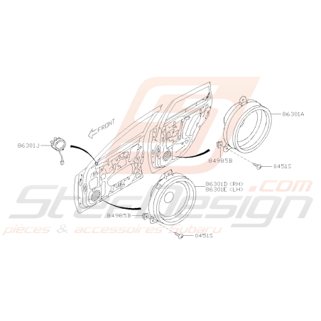 Schéma Haut Parleur Origine Subaru WRX STI 2008 - 201439878