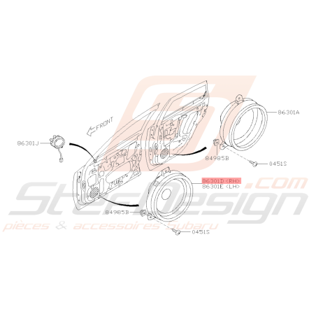 Haut Parleur Origine Subaru WRX STI 2008 - 201439880