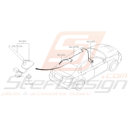 Schéma Antenne Radio Origine Subaru WRX STI 2008 - 201439883