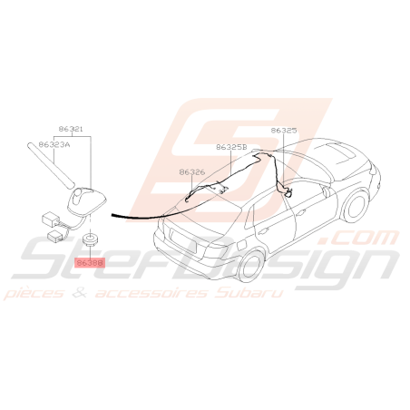 Ecrou d'Antenne Origine Subaru WRX STI 09/2011 - 201439885