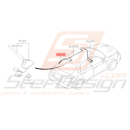 Faisceau d'Antenne Origine Subaru WRX STI 2008 - 201439886