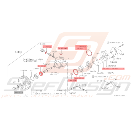 Kit réparation de pompe de direction assistée GT 99-0039939