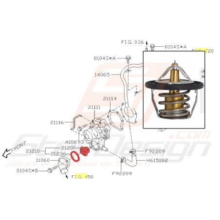 Thermostat avec joint pour subaru Forester 2.0 XT 200839959