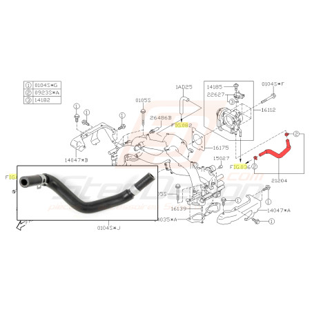 Durite de préchauffage pour subaru Forester 2.0 XT 200839960