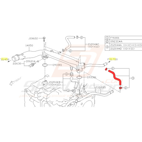 Durite préchauffage pour subaru Forester 2.0 XT 200839961