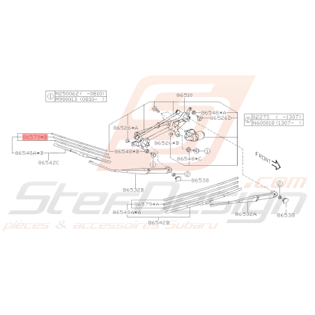 Caoutchouc Essuie-Glaces Origine Subaru WRX STI 2008 - 201440002