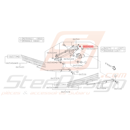 Fixation de Caoutchouc Essuie-Glace Origine Subaru WRX STI 2008 - 201440012