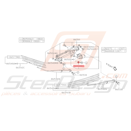 Fixation de Caoutchouc Essuie-Glace Origine Subaru WRX STI 2008 - 201440014