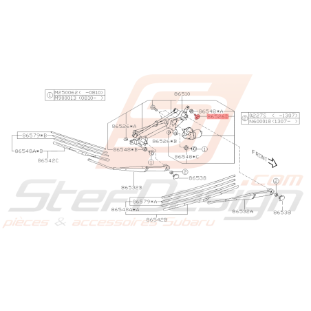 Collier et Boulon d'Essuie-Glace Origine Subaru WRX STI 2008 - 201440018