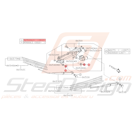 Ensemble Boulon et Rondelle Origine Subaru WRX STI 2001 - 10/200840019