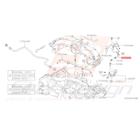 Joint Racord Collecteur D'admission Origine Subaru BRZ 2013-201940292