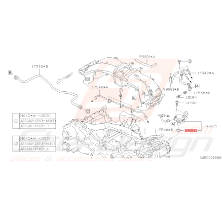 Joint torique collecteur d'admission Origine Subaru BRZ 2013-201940293