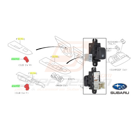 Bouton lève-vitre pour Subaru Impreza STI 201440303