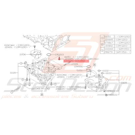 Boulon de carter d'huile Origine Subaru BRZ 16/11/2016 - 201940395