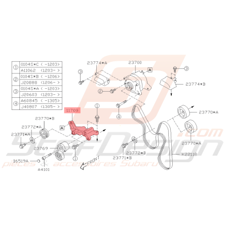 Support Alternateur Origine Subaru BRZ 2013 - 201940422