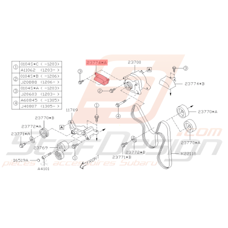 Couvercle Courroie d'Alternateur Origine Subaru BRZ 2013 - 201940423