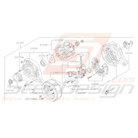 Schéma Alternateur (Corps) Origine Subaru BRZ 2013 - 201940432