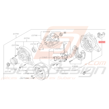 Jeu de Manchon d'Alternateur Origine Subaru BRZ 2013 - 201940443