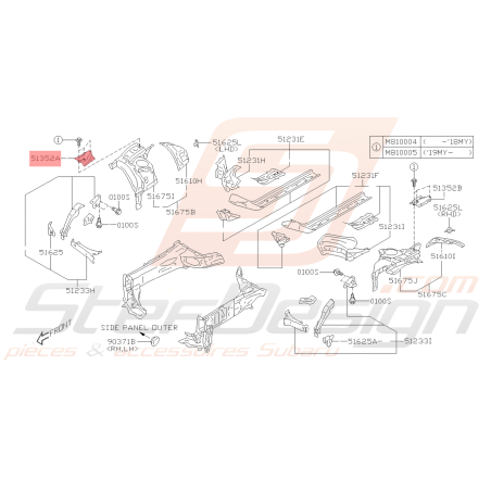 Renfort Passage de Roue Origine Subaru BRZ 2013 - 201940545