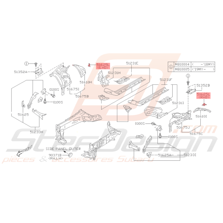 Applique Tige de Retenue Origine Subaru BRZ 2013 - 201940560