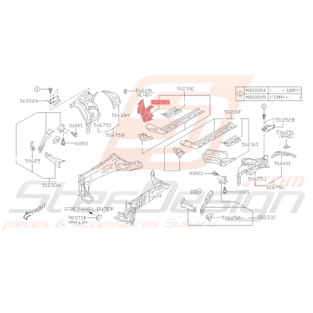 Renfort Longeron Avant Droit Origine Subaru BRZ 2013 - 201940561