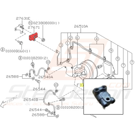 Répartiteur de freinage pour subaru WRX 200140702