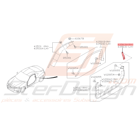 Couvercle de Porte Origine Subaru BRZ 2013 - 201941444