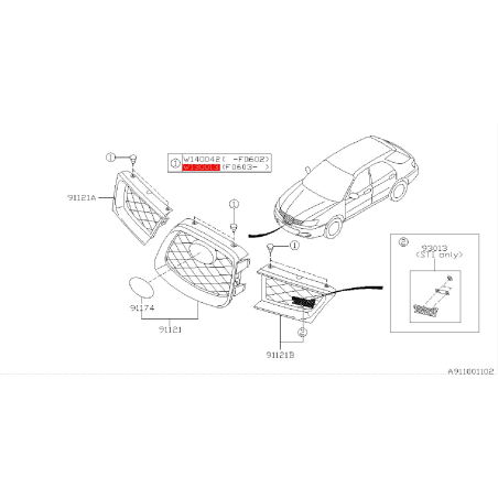 Clips de calandre WRX/STI 06-10 et pare choc arrière BRZ