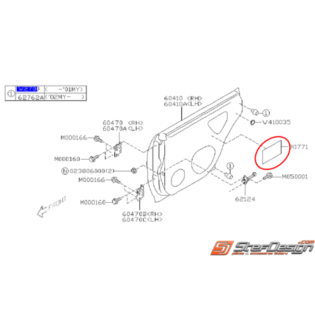 Isolant porte arrière STI 01-02