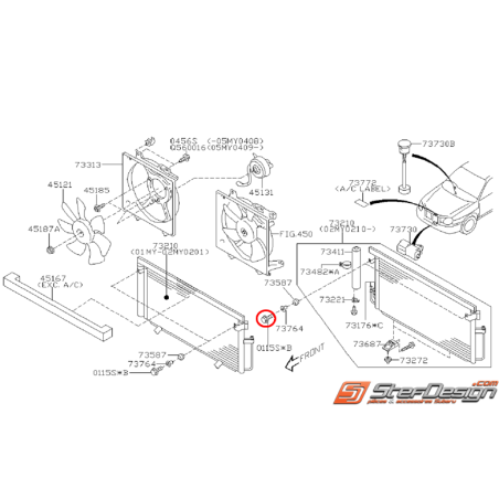 Vis fixation condensateur climatisation  WRX/STI 06-07