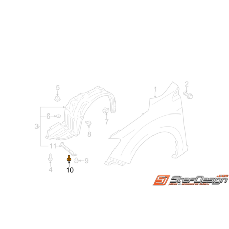 Agrafe passage de roue SUBARU BRZ 13-15