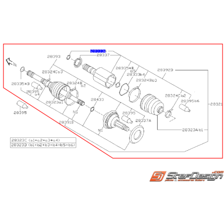 Cardan avant SUBARU STI 2004