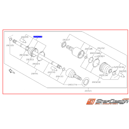 Cardan arrière origine subaru STI 08-19